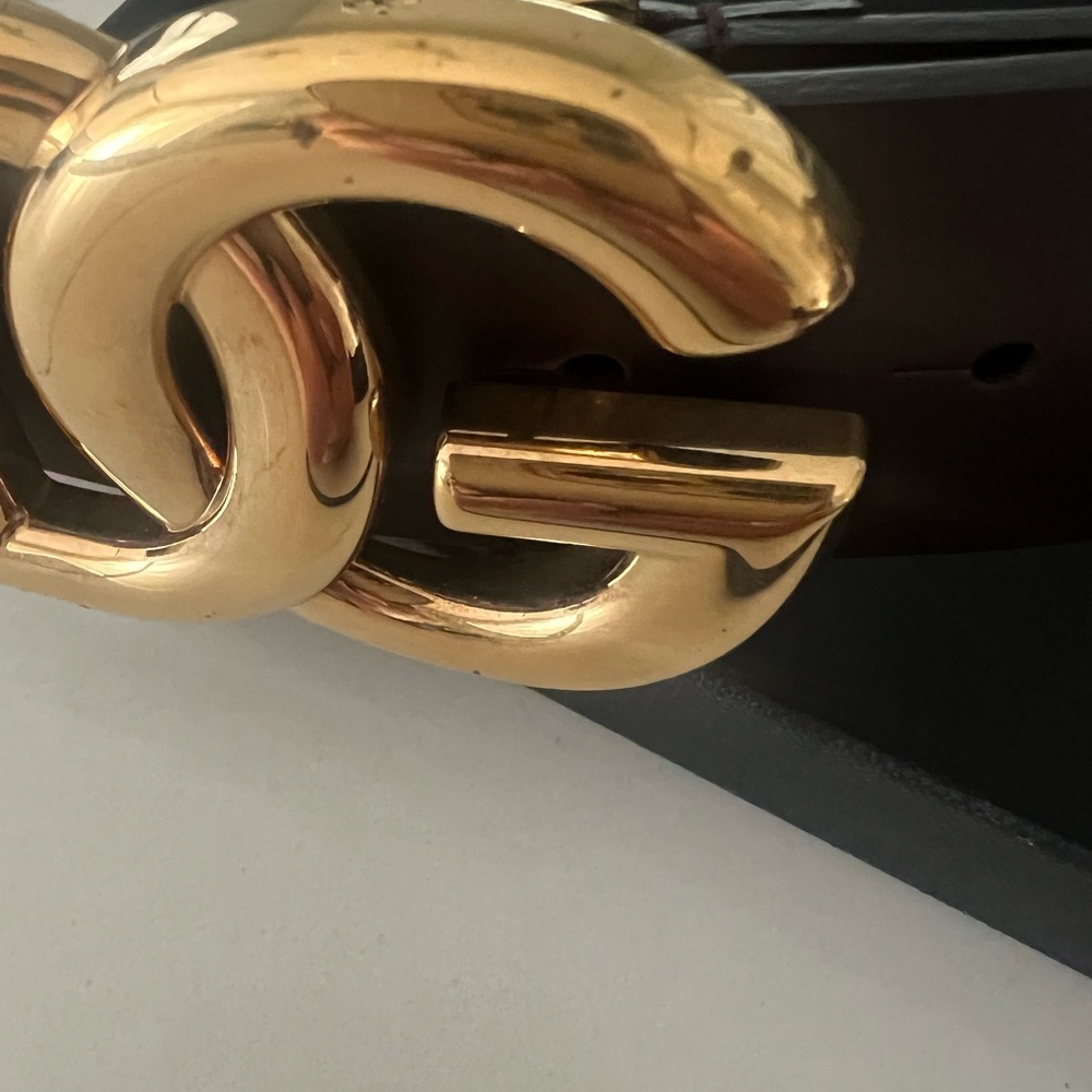 Dolce&Gabbana DG Logo Brown Leather Belt - Picture 6 of 15